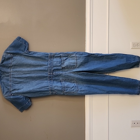 GAP Blue Short Sleeve Denim Jumpsuit - Picture 3 of 10